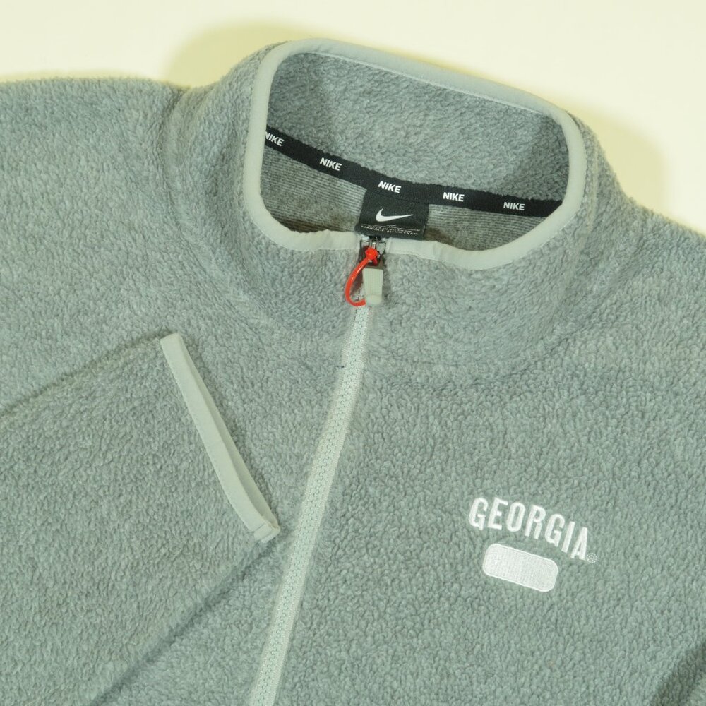 Nike Georgia Bulldogs 1/2 Zip Pile Fleece Pullover Mens L Gray